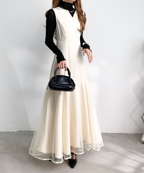 DIESEL ノースリーブワンピース D-DELFY-BDRESS チュール切替 DIESEL ノースリーブワンピース D-DELFY-BDRESS チュール切替