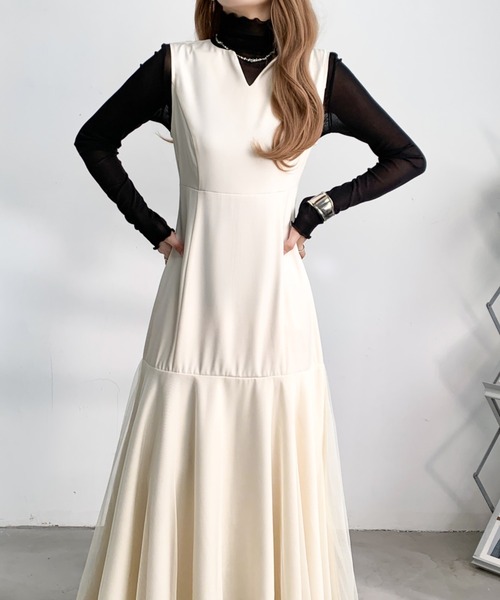 DIESEL ノースリーブワンピース D-DELFY-BDRESS チュール切替 DIESEL ノースリーブワンピース D-DELFY-BDRESS チュール切替