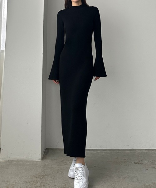 Louere ワンピース リブニットタイトロングワンピース Louere ワンピース リブニットタイトロングワンピース