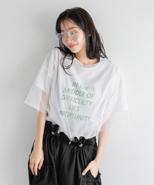 ゆりページ LOWRYS FARM tシャツ レース／チュールアソートTシャツ 127291