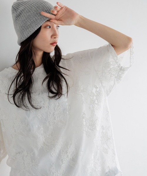ゆりページ LOWRYS FARM tシャツ レース／チュールアソートTシャツ 127291