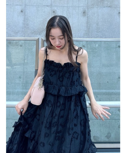 SNIDEL ワンピース カットジャガードボリュームキャミワンピース 