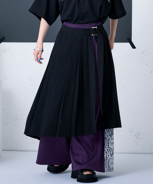 Ellno Loset（エルノロゼット） スカート プリーツラップレイヤード