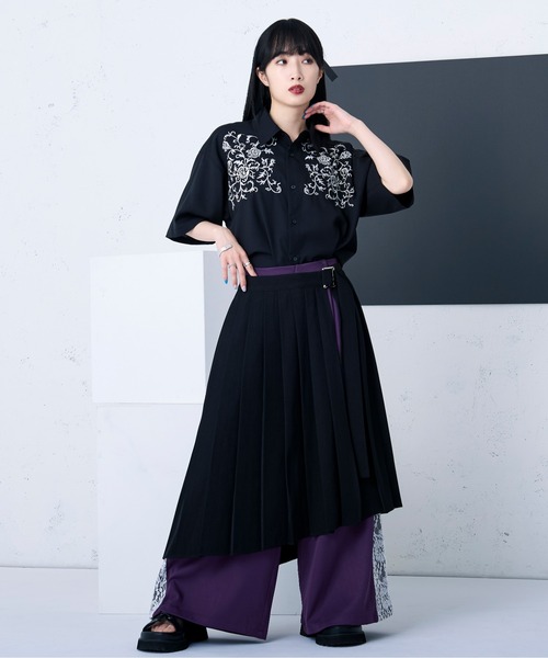 Ellno Loset（エルノロゼット） スカート プリーツラップレイヤード