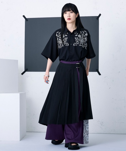 Ellno Loset（エルノロゼット） スカート プリーツラップレイヤード
