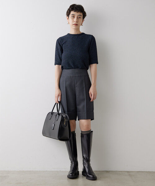 Whim Gazette パンツ センタープレスショートパンツ レディース 