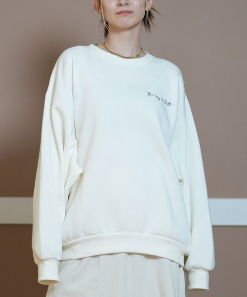 WAAC レディース　ホワイト ロゴトレーナー ムラサキスポーツ（MURASAKI SPORTS） トレーナー スウェット RIKKA