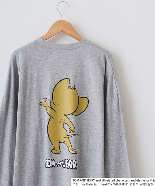 ジェリーロペス　Tシャツ ロングスリーブ　M tシャツ Tom and Jerry Wide sleeve long-T / トムとジェリー オーバー