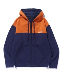 XLARGE ニットカーディガン ジップアップ XLARGE エクストララージ ストライプ ニットカーディガン ジップ