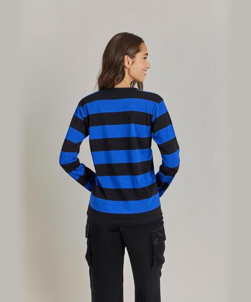 tシャツ 太ボーダー コットン 長袖Tシャツ ”Cool” レディース