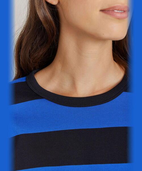 tシャツ 太ボーダー コットン 長袖Tシャツ ”Cool” レディース