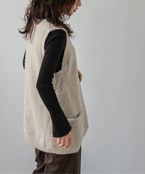 La-gemme（ラジェム） ベスト ジレ MIXループヤーンニットベスト