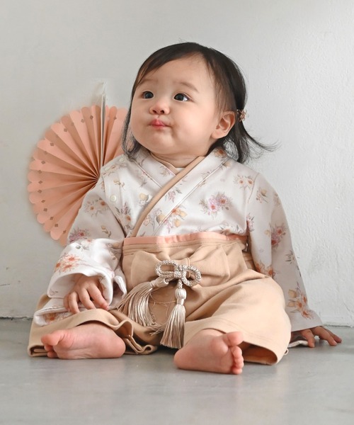 PUPPAPUPO 着物 ベビー 袴 ロンパース キッズ 子供 男の子