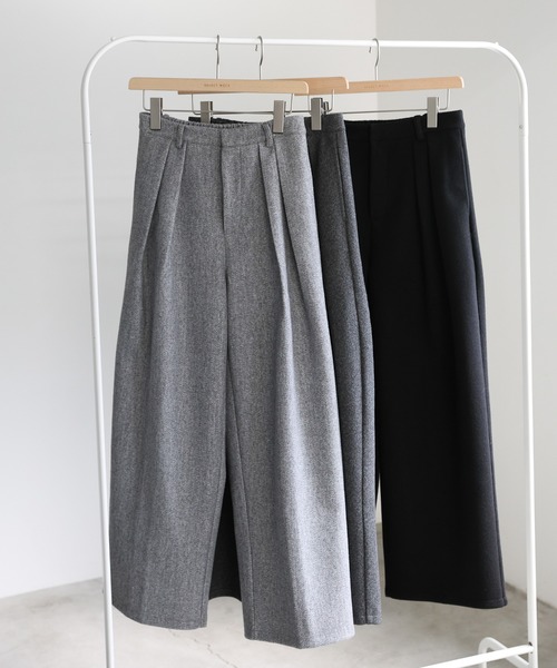 select MOCA（セレクトモカ） スラックス パンツ フェイクウールダブル