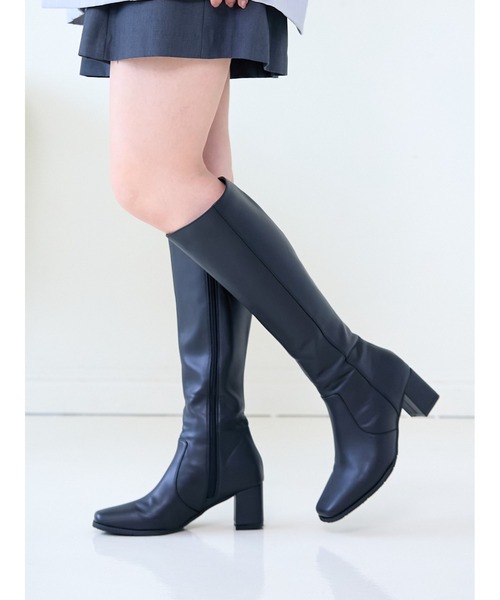 Realta（レアルタ） ブーツ 6cmヒールソフトレザーロングブーツ