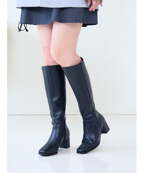Realta（レアルタ） ブーツ 6cmヒールソフトレザーロングブーツ