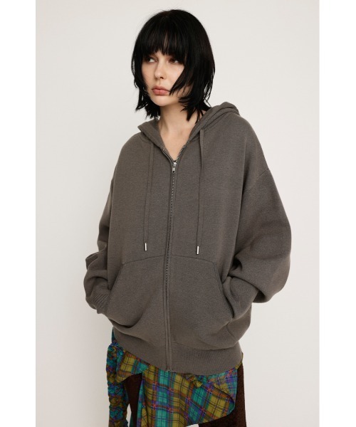 SLY（スライ） パーカー OVER KNIT HOODIE オーバー ニット フーディ