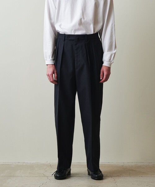 steven alanライトホップサック インツープリーツ ドレス トラウザーズ STEVEN ALAN スラックス 「Steven Alan」 TC ホップサック イン