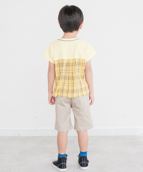 Rag Mart（ラグマート） tシャツ チェック切り替えTシャツ キッズ 