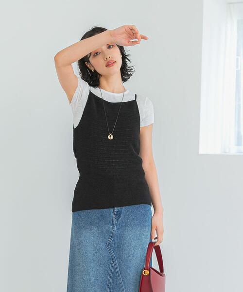 ニット セーター le CROCHET BACKPOINT TOP レディース : ZOZOTOWN