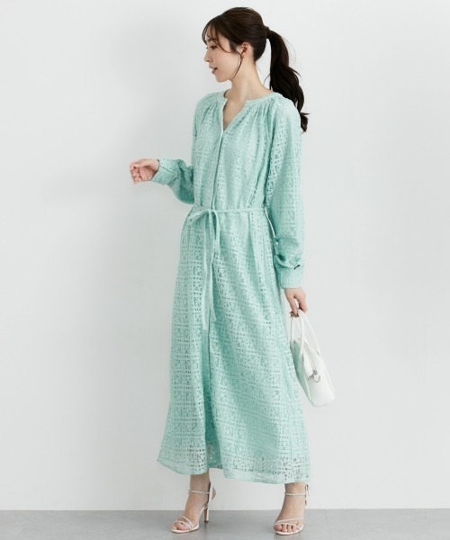 green L   総レース☆美人見えグリーン  ☆未使用❕ワンピース（US製）☆4季節OK label CLAN relaxing（グリーンレーベルリラクシング）の「D ヨガ・ピラティス