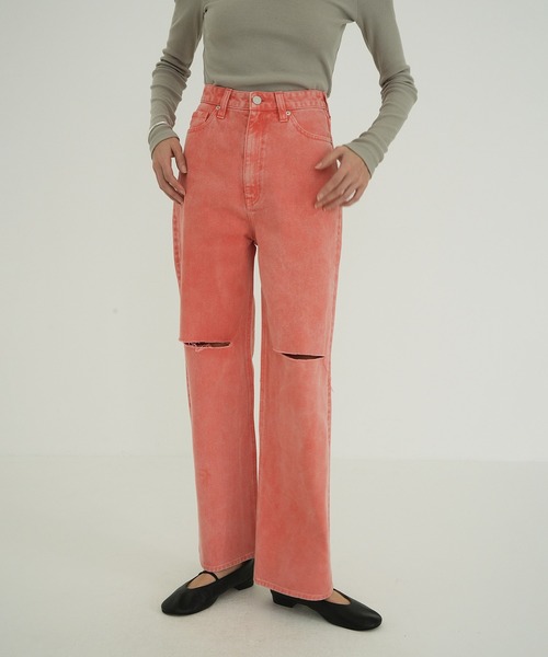 ジーンズ デニム デニムパンツ SLASH CUT DENIM PANTS レディース