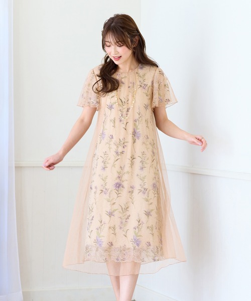 ♡rosetiara レース ワンピース Rose Tiara ワンピース レース刺繍チュールワンピース