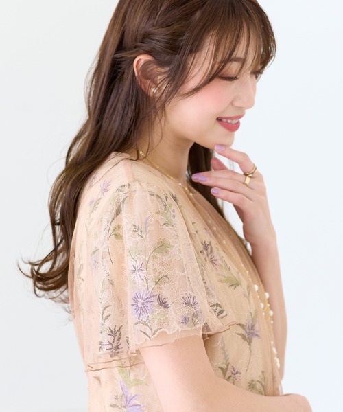 Rose Tiara ワンピース レース刺繍チュールワンピース