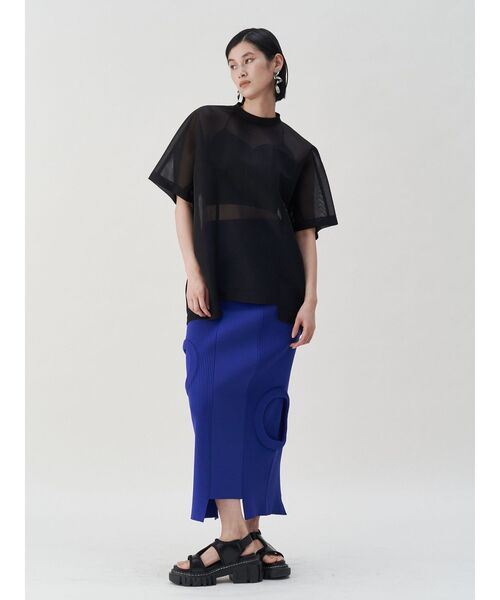 tシャツ ドットメッシュ　コクーンＴ レディース メンズ UN3D. tシャツ SHEER COCOON TOPS / シアーコクーントップス