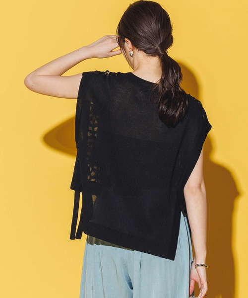Gready Brilliant ニット セーター フロントコード刺繍レース