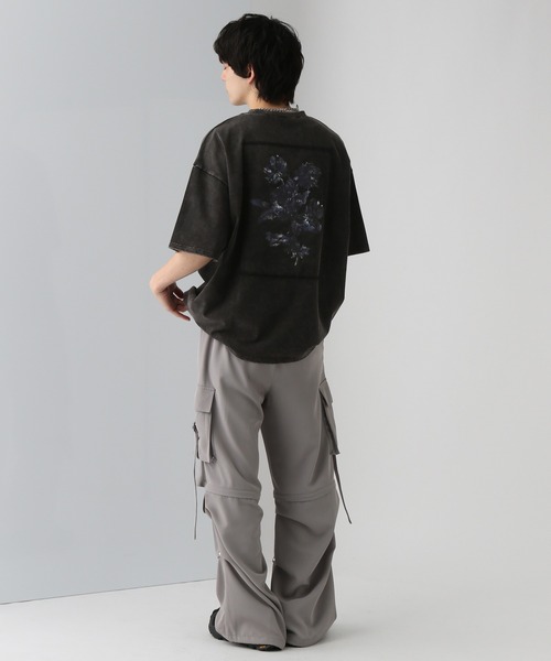 HARE ドローイングバックプリントシャツ 黒 HARE（ハレ）の「ドローイングバックプリントシャツ(HARE