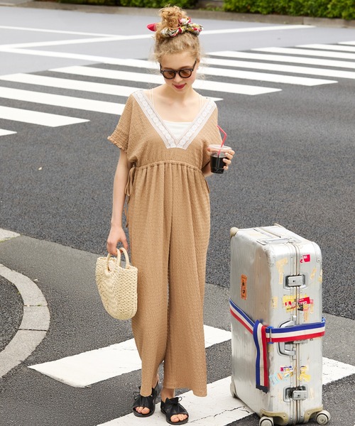 サロペット・オーバーオール・オールインワン Floral Jacquard Sleeveless Jumpsuits Mame Kurogouchi】 Floral Jacquard Sleeveless Jumpsuits