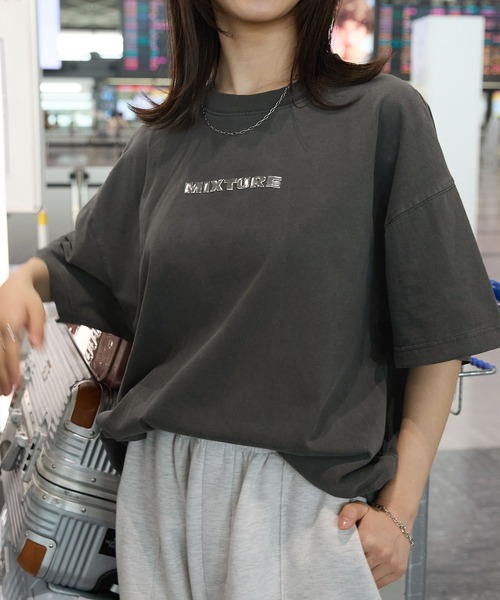 MONO-MART tシャツ ヴィンテージ加工 ピグメント メタルロゴ