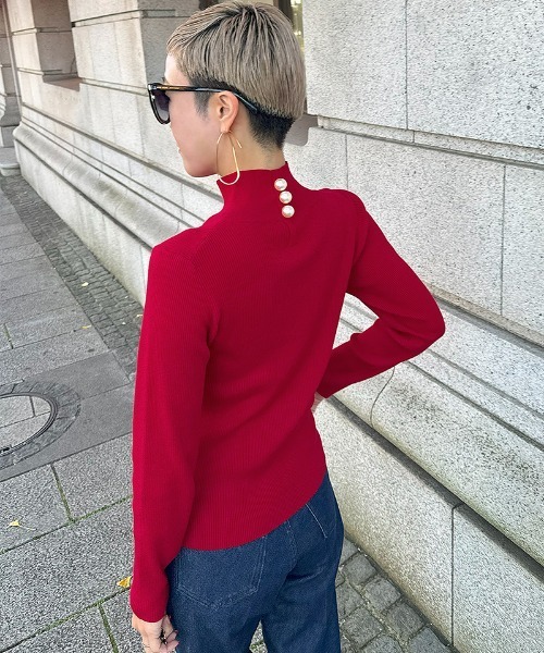 JENNE  赤ニット JENNE」 長袖ニット LARGE レッド レディース : ZOZOTOWN Yahoo