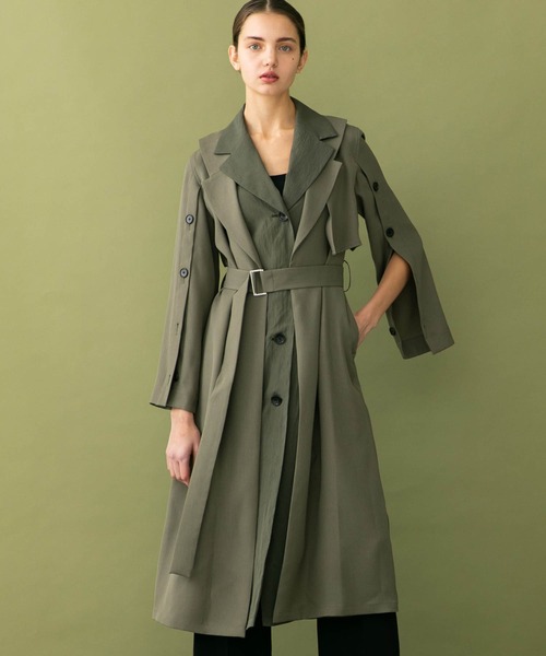 新品 定価17,980円 Katrin TOKYOトレンチコート　カーキグリーン wool gown coat | Katrin TOKYO