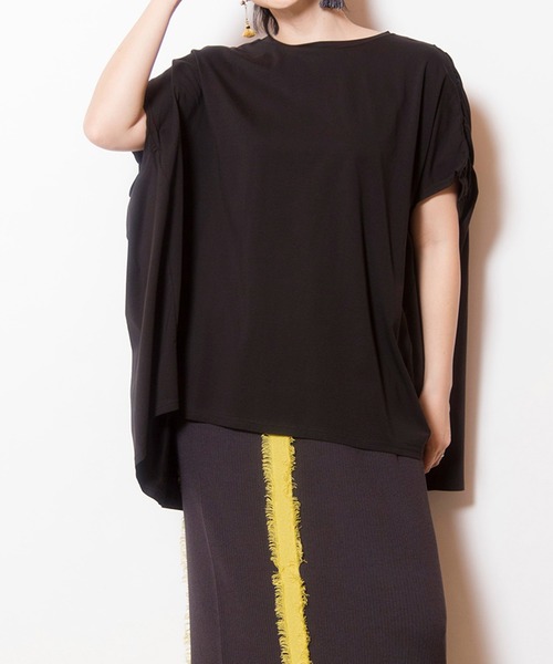 tシャツ バックギャザーTシャツ レディース