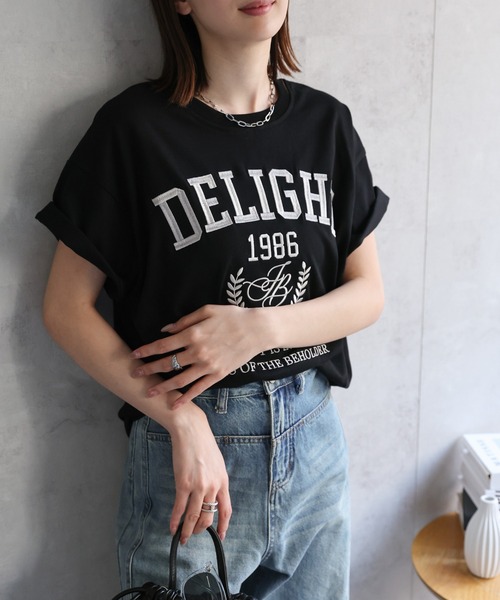 sakishimatokyo tシャツ 「選べるデザイン」部分刺繍ロゴTシャツ/箔