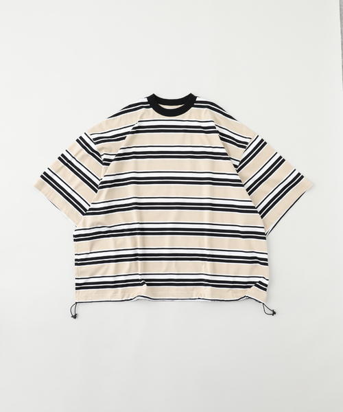is-ness - イズネス24SS BALLOON BORDER SHORT SLEEVE T-SHIRT 31SSSH05-3 NAVY WHITE BORDER