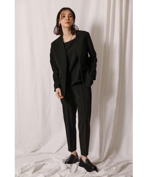ノーカラージャケット crie confort crie conforto｜ノーカラーベルトジャケット | Rakuten Fashion