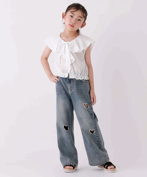 10C REPIPI パンツ 「10C REPIPI」ハートホールデニムパンツ キッズ