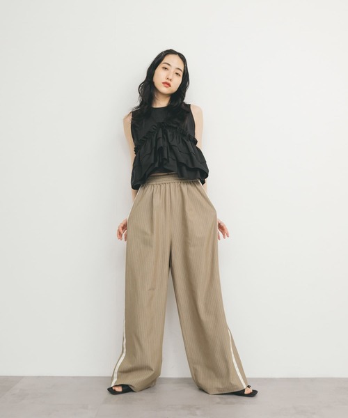 新品タグ付◆ KBF ストライプラインイージーパンツ　BEIGE DOORS KBF パンツ ストライプラインイージーパンツ レディース