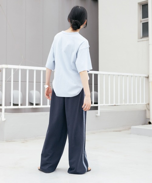 KBF パンツ ストライプラインイージーパンツ レディース