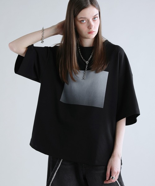 tシャツ コットンポンチ カットソー レディース SOCCE tシャツ コットンポンチタック5分袖ドレーププリント