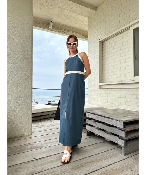 TRUNC88 Waterlike Side Open Dress ロングワンピ TRUNC88 Waterlike Side Open Dress ロングワンピ