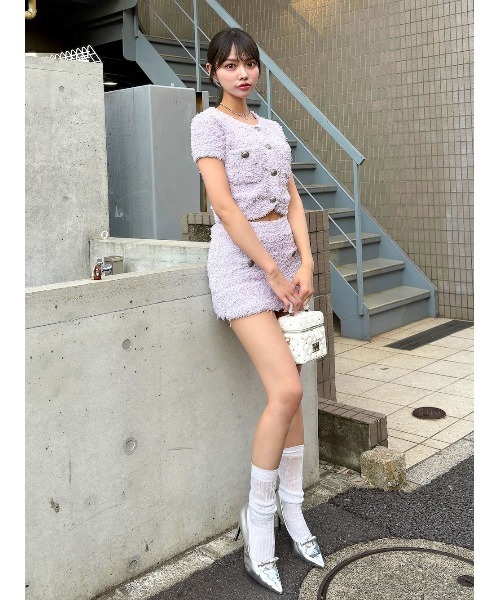 Darich セットアップ カラーツイードニットセットアップ