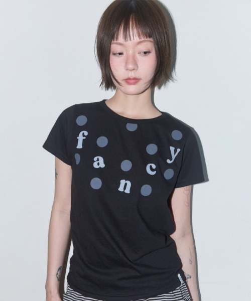 tシャツ A'GEM/9 × .kom 「FANCY CLUB/ファンシークラブ」 Dot Fade Fancy Tee/ドットフェイド ファンシー