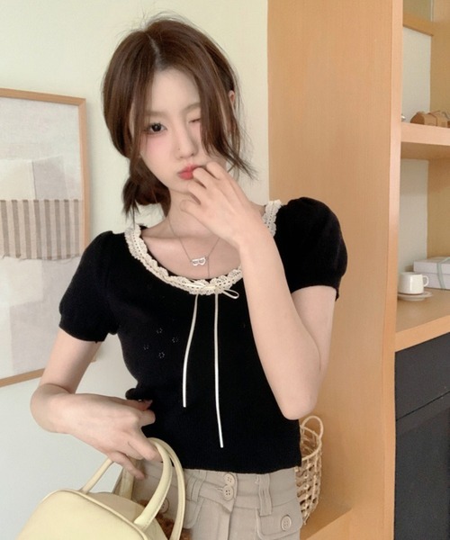 WESTSEA（ウエストシー） サマーニット ニット セーター フリルレース 