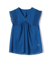 Ballsey ブラウス シャツ コットンクレープ Vネックブラウス