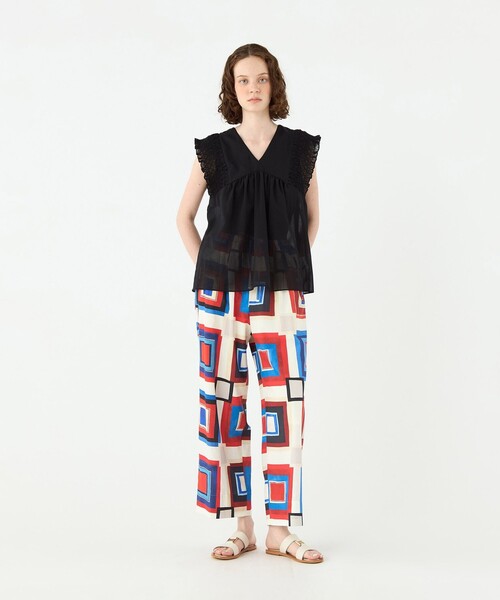 ブラウス シャツ コットンクレープ Vネックブラウス レディース Ballsey ブラウス シャツ コットンクレープ Vネックブラウス
