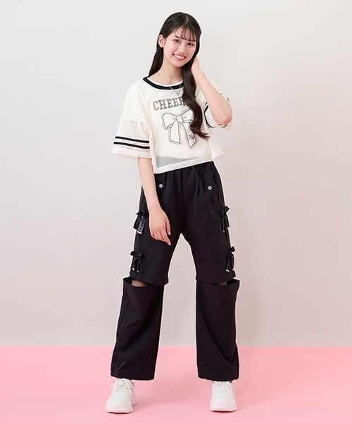 W*m様 mezzo piano メゾピアノ Tシャツ パンツ 3点セット mezzo piano Junior（メゾピアノ ジュニア） アンサンブル リボン